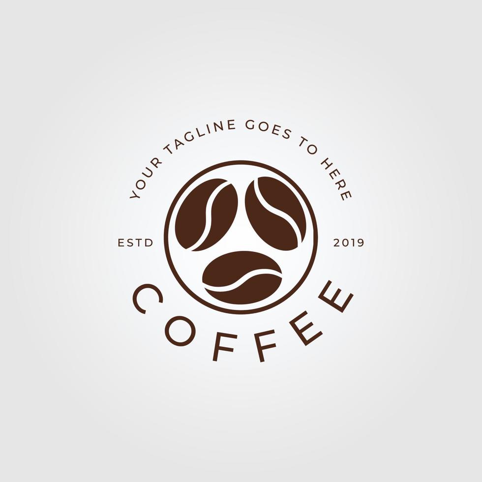 caffè linea arte logo, icona e simbolo, con emblema vettore illustrazione design