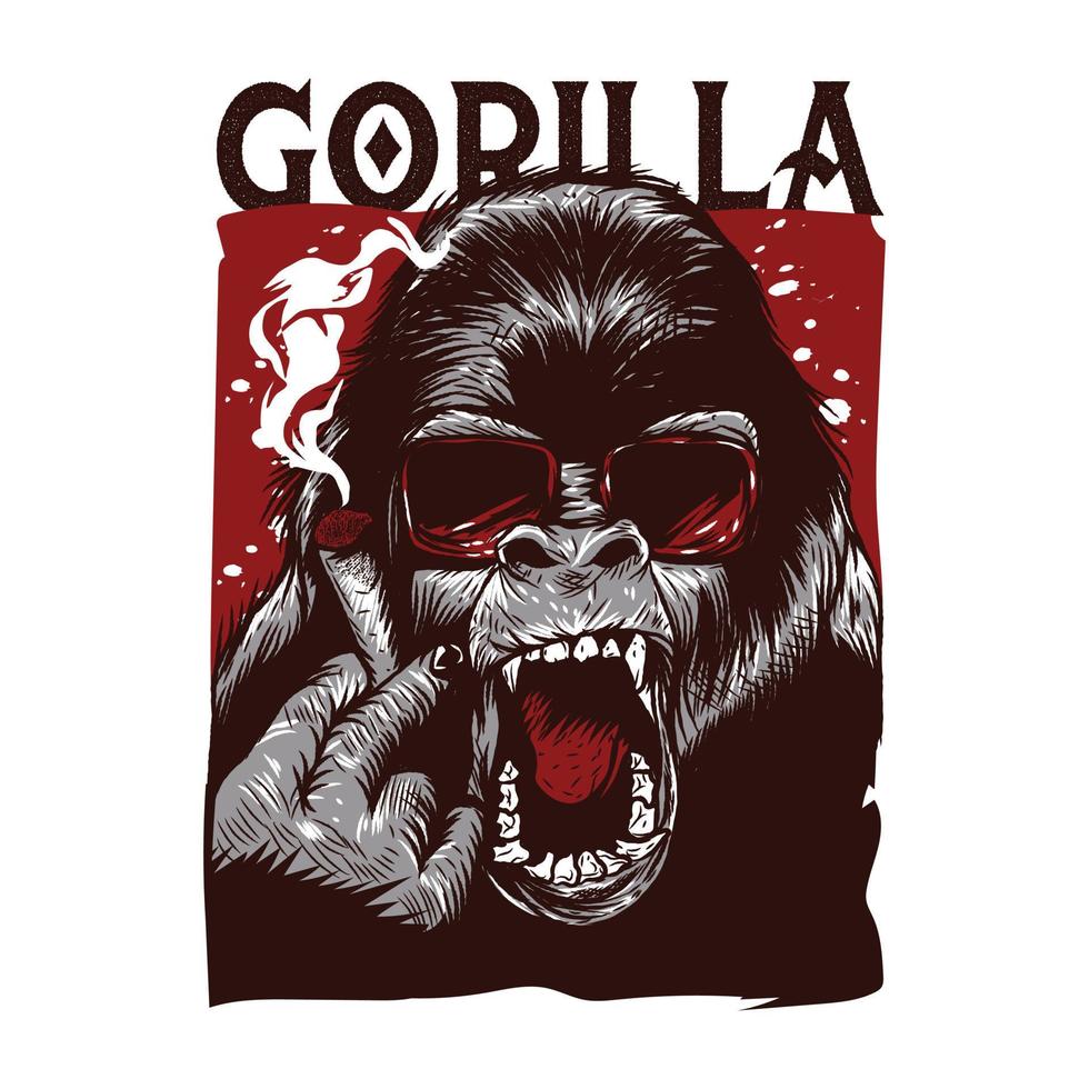 gorilla Fumo illustrazione vettore