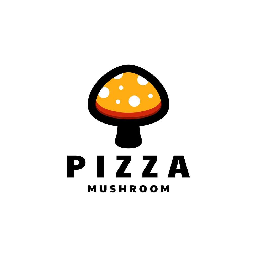 Pizza e fungo combinazioni, in sfondo bianca ,vettore logo design modificabile vettore