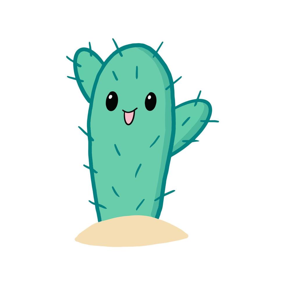 carino kawaii cactus. vettore illustrazione.