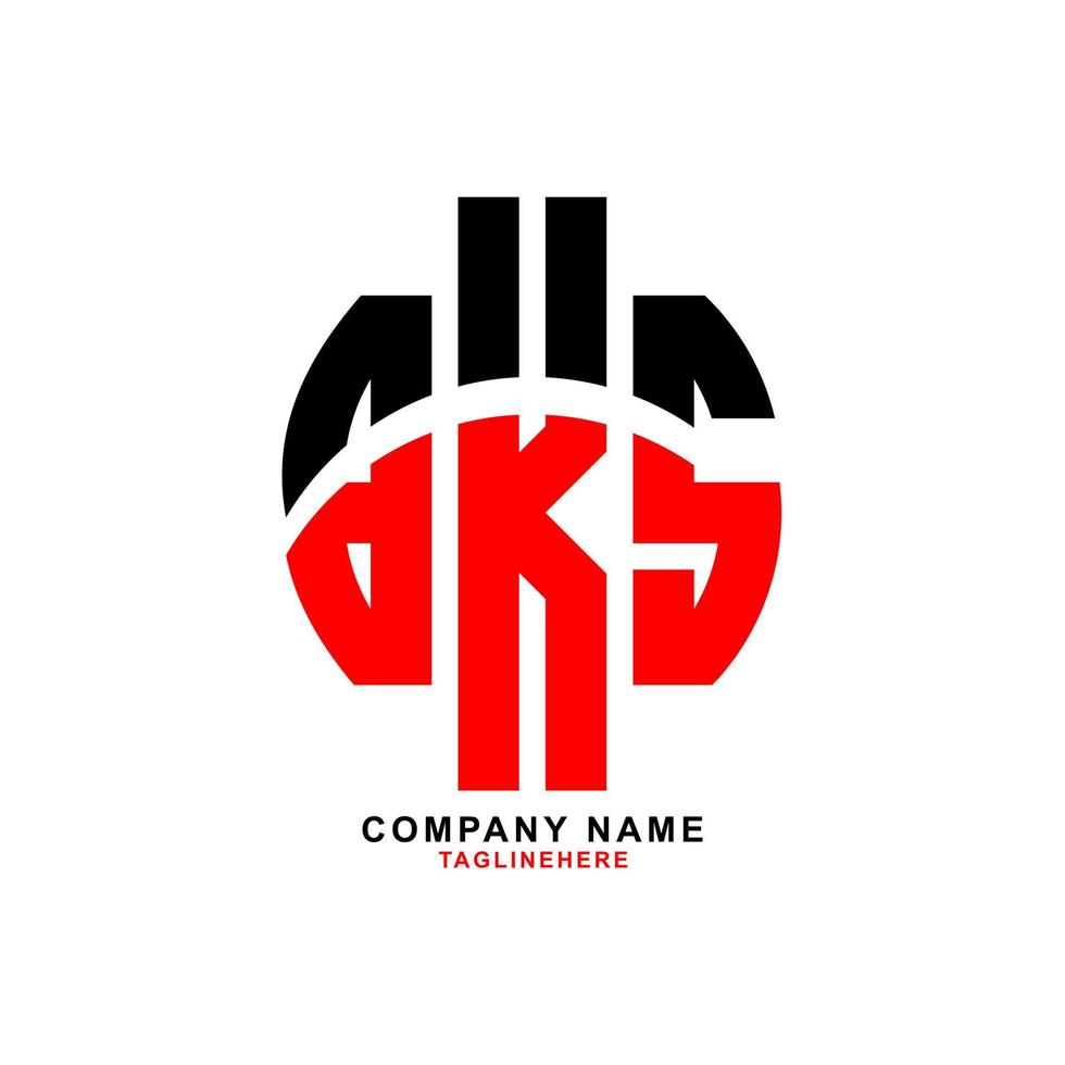 creativo bks lettera logo design con bianca sfondo vettore