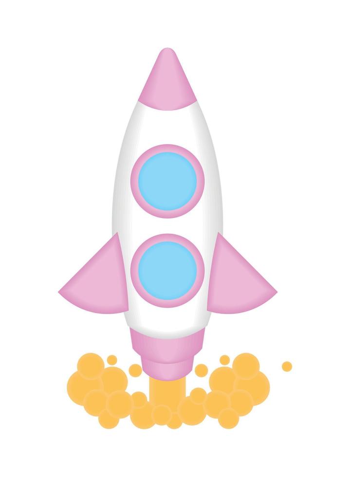 cartone animato di lancio dell'astronave vettore
