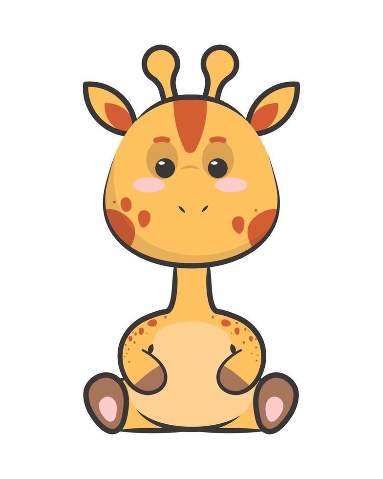 carino giraffa kawaii vettore