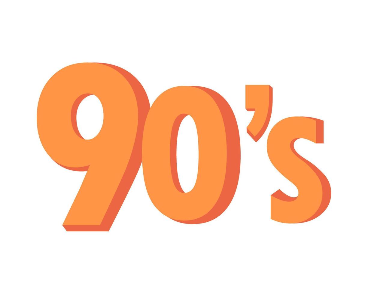 anni 90 numero font icona vettore