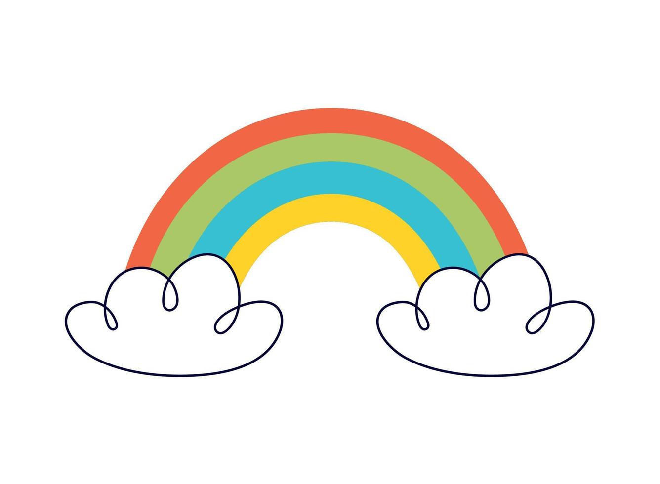 arcobaleno cartone animato icona vettore