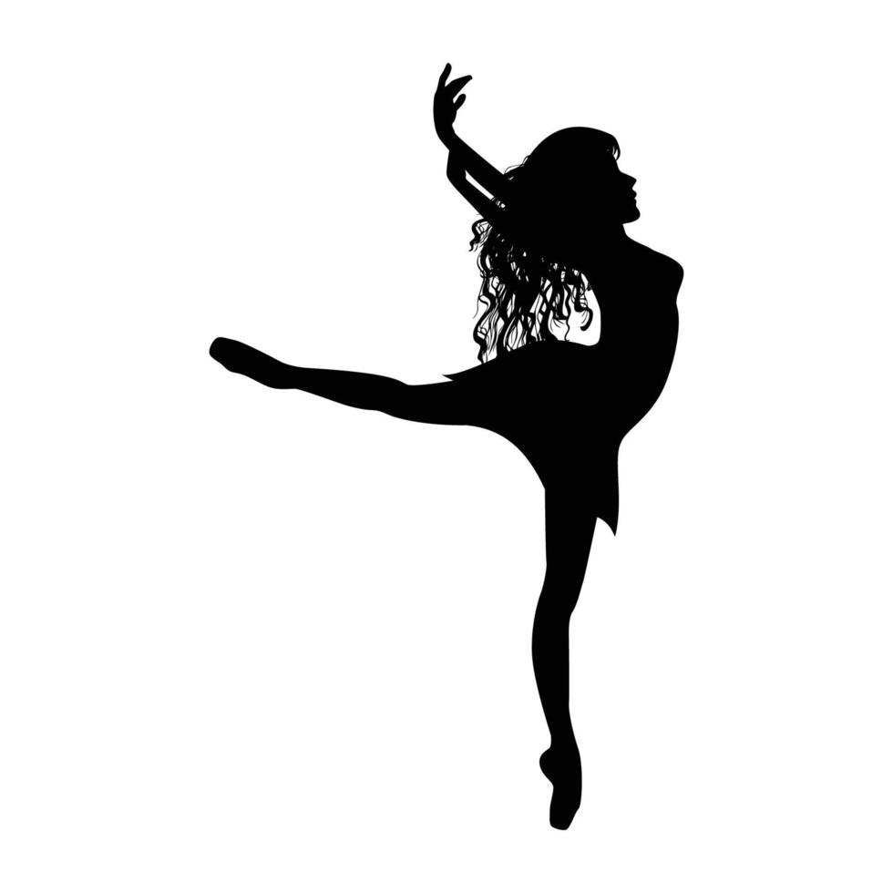 carino ragazza ballerina silhouette grafico vettore