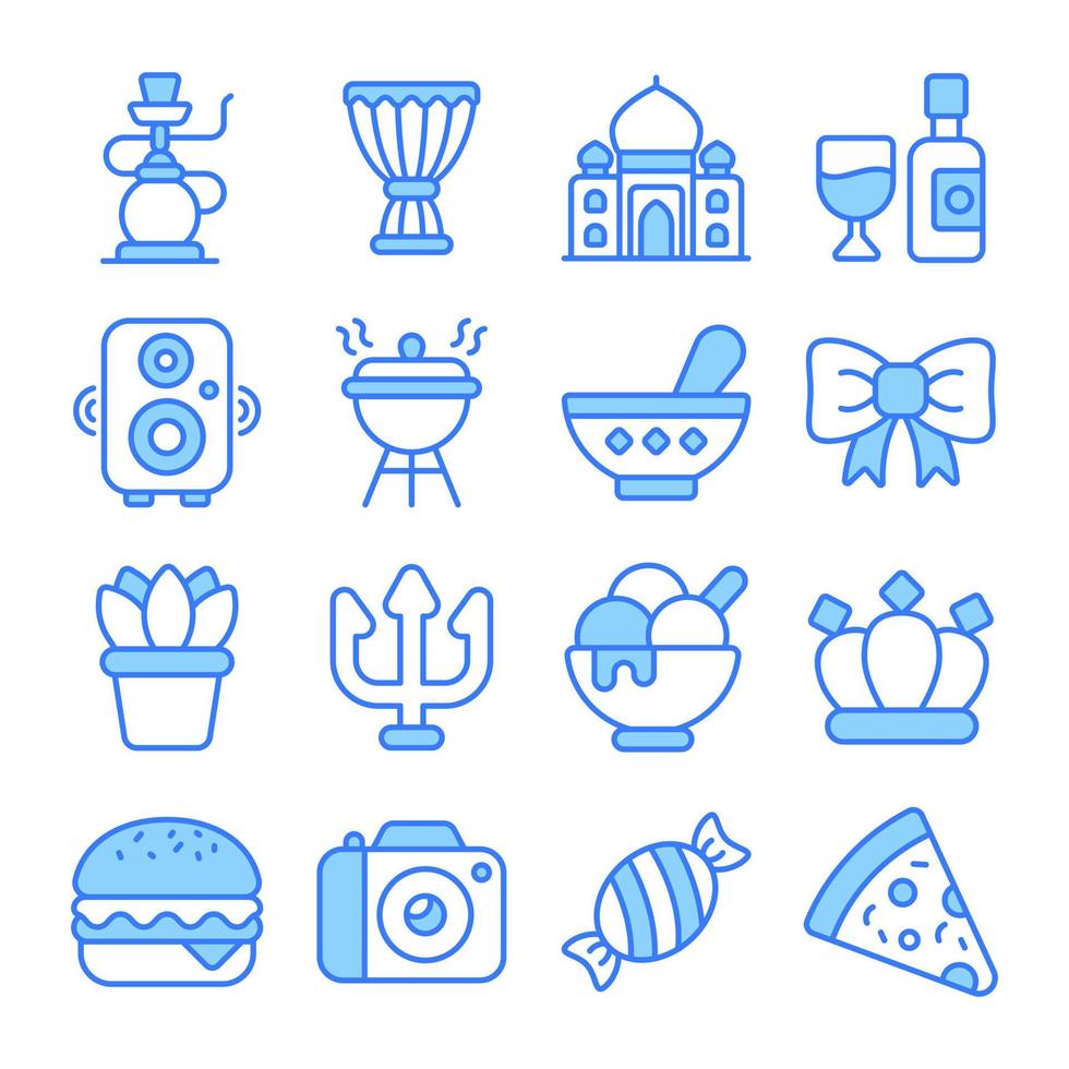 Diwali icone impostare. vettore modificabile icone. Diwali indù Festival elementi.