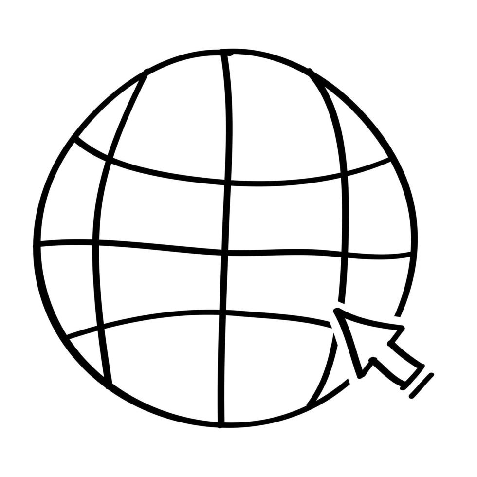 mano disegnato Internet icona nel scarabocchio stile vettore