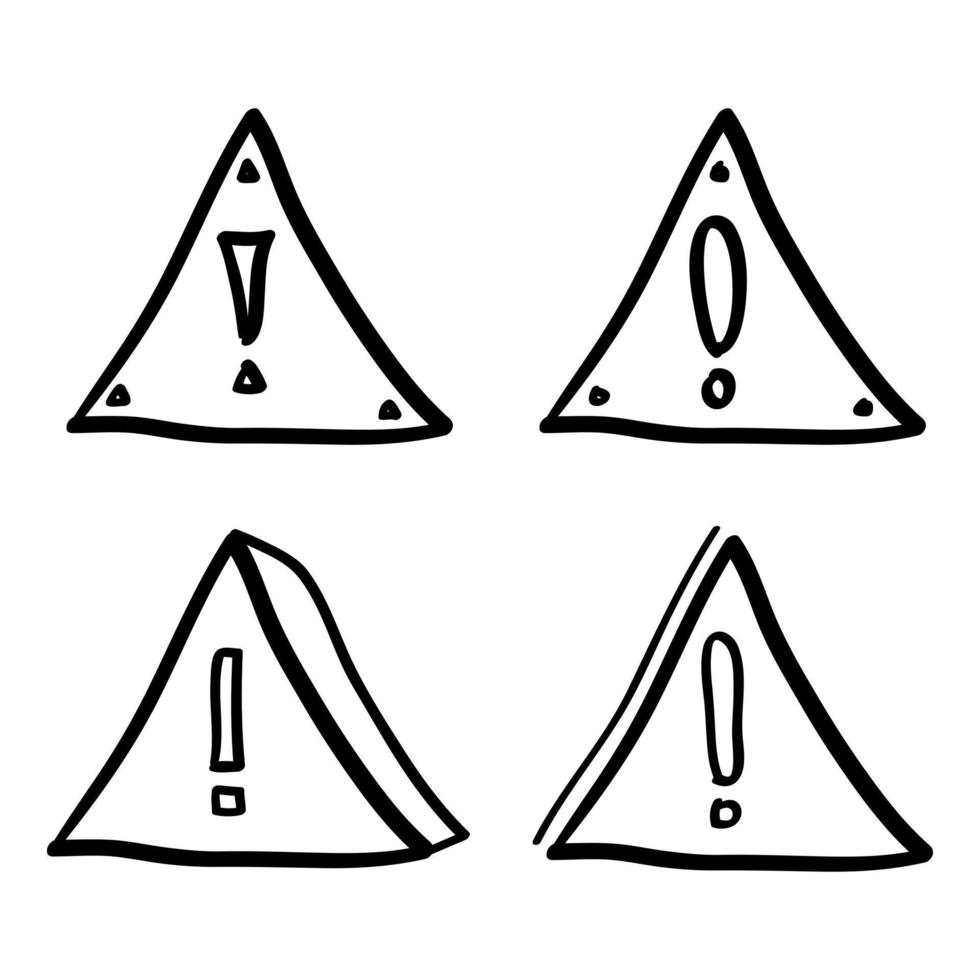 mano disegnato Pericolo cartello o avvertimento cartello icona nel scarabocchio stile vettore