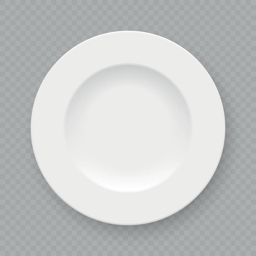 realistico bianca piatto piatto vettore