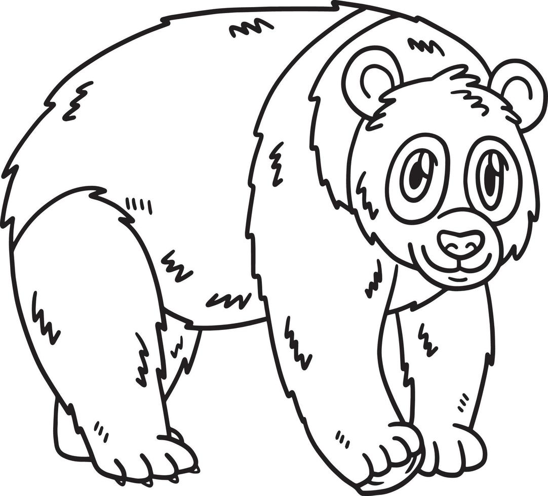 panda animale isolato colorazione pagina per bambini vettore