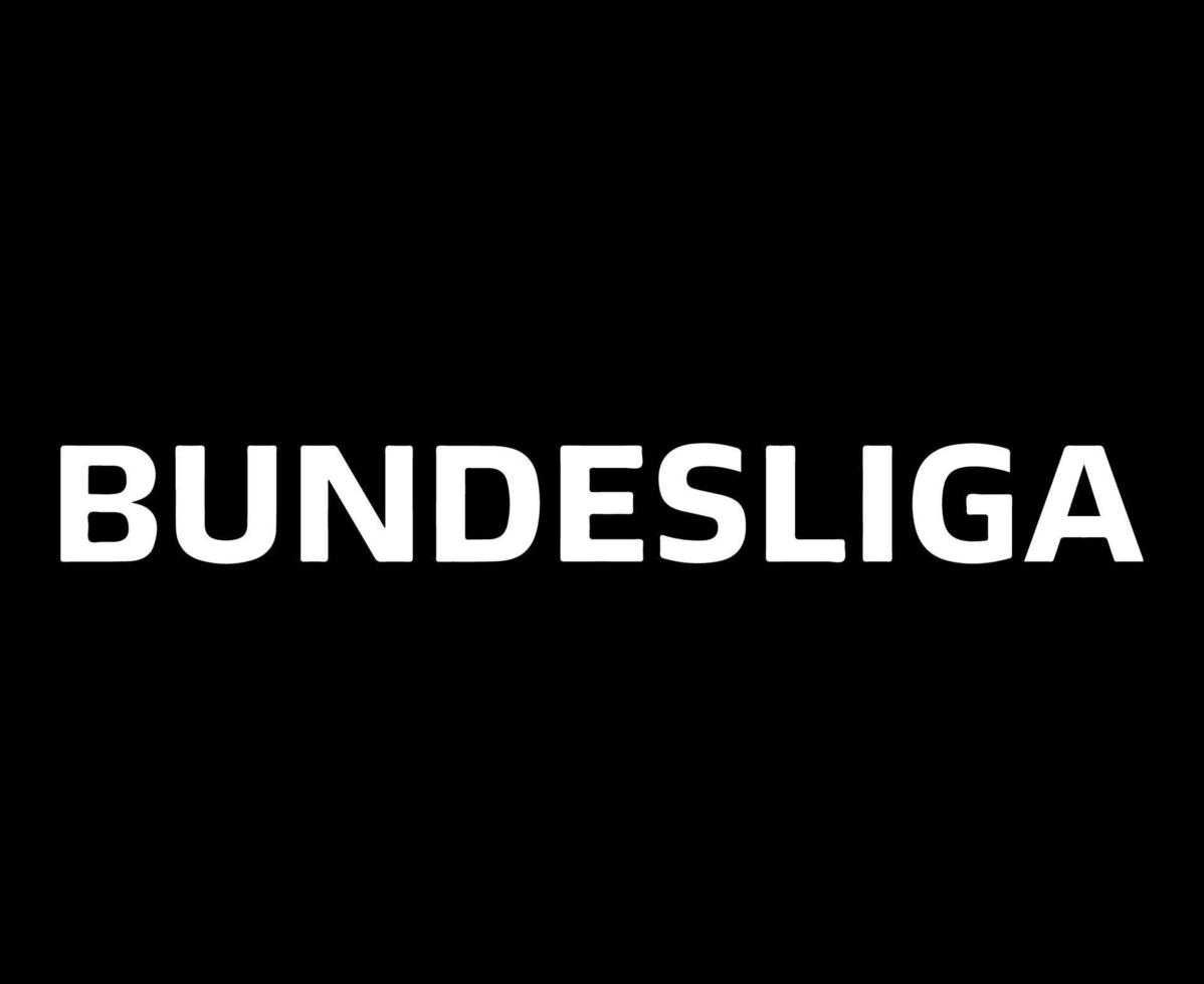 bundesliga nome logo simbolo bianca design Germania calcio vettore europeo paesi calcio squadre illustrazione con nero sfondo