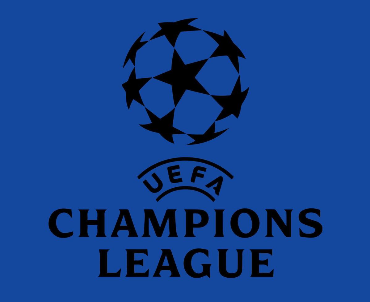 campioni lega logo simbolo nero design calcio vettore europeo paesi calcio squadre illustrazione con blu sfondo