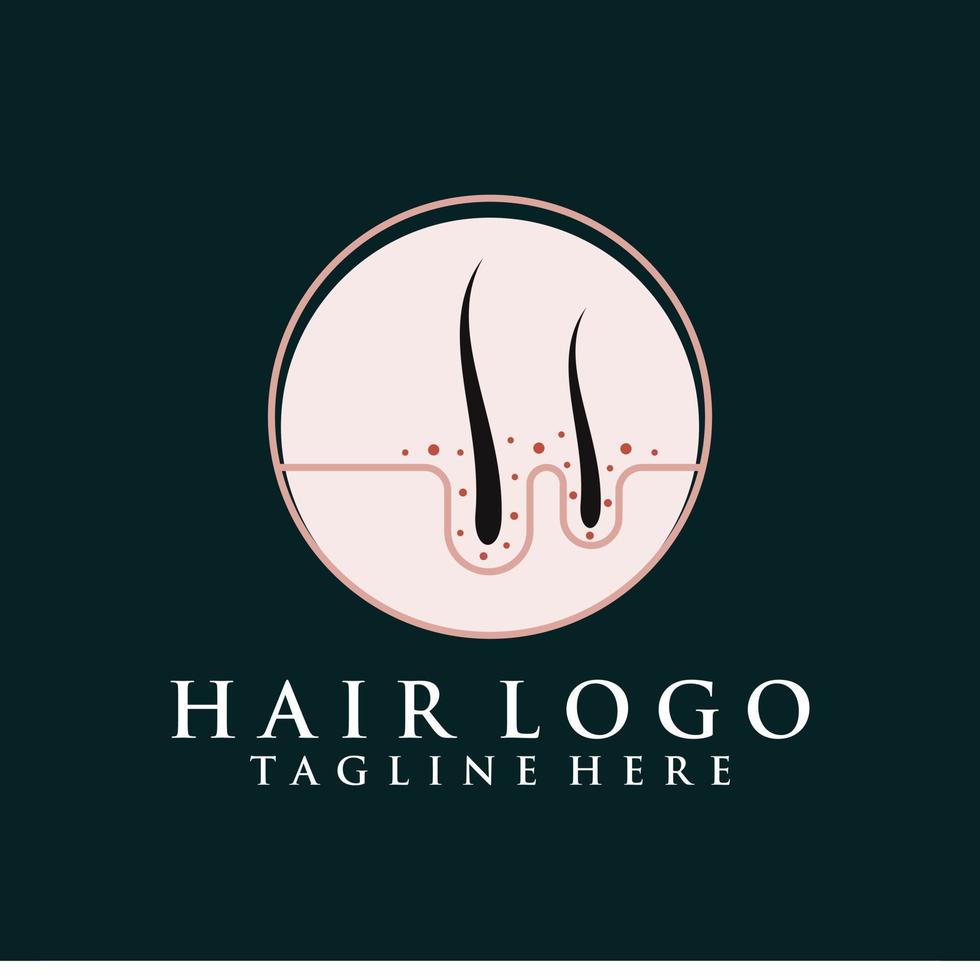 capelli trattamento logo illustrazione design premio vettore