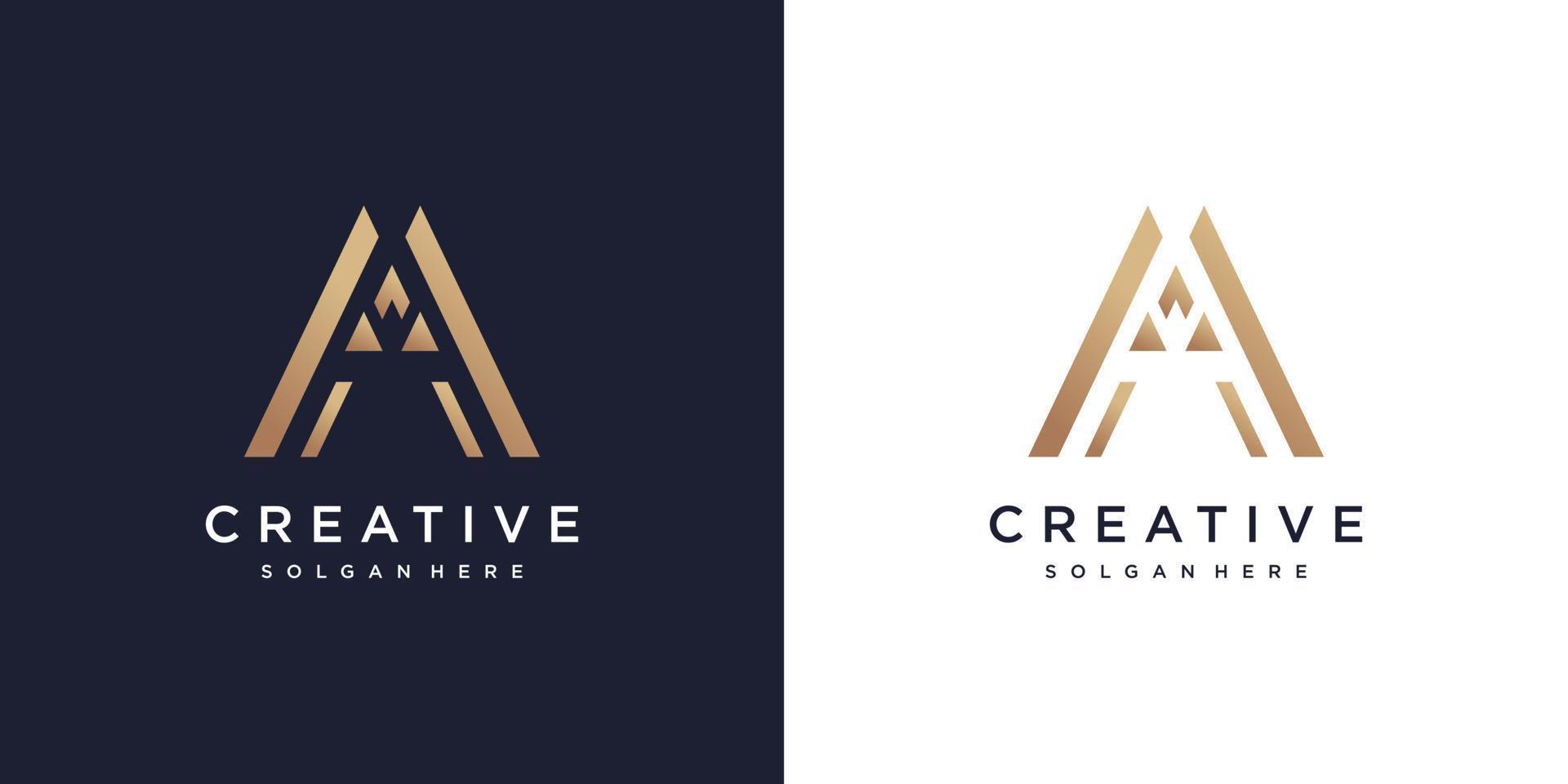 lettera un' logo con creativo astratto concetto premio vettore