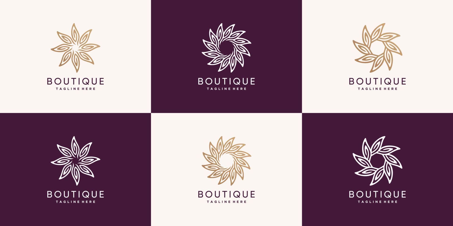 boutique logo design collcetion premio vettore