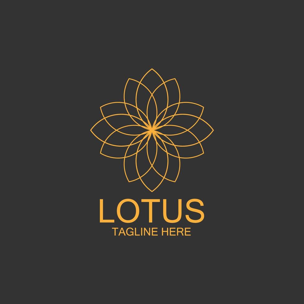 icona del modello di logo di design di fiori di loto vettore
