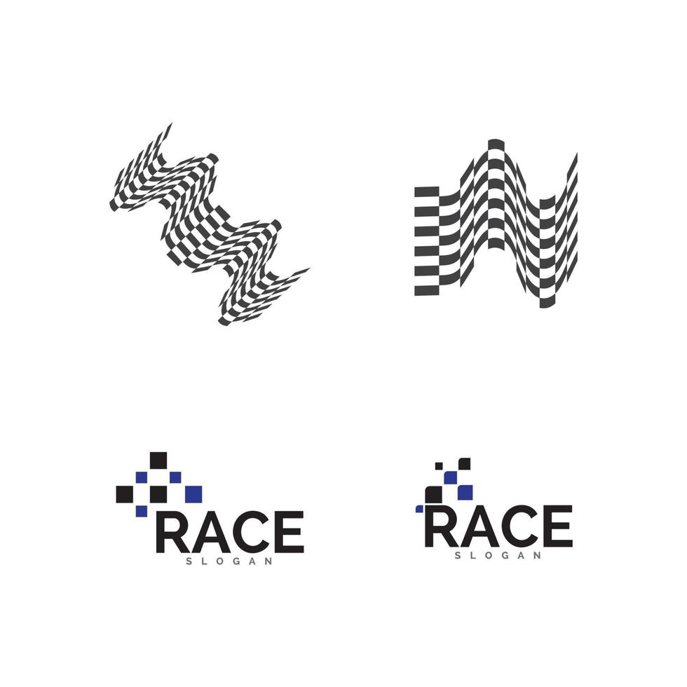 icona della bandiera della corsa, vettore dell'illustrazione del design semplice