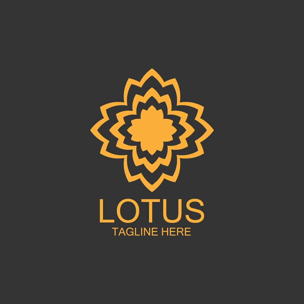 icona del modello di logo di design di fiori di loto vettore