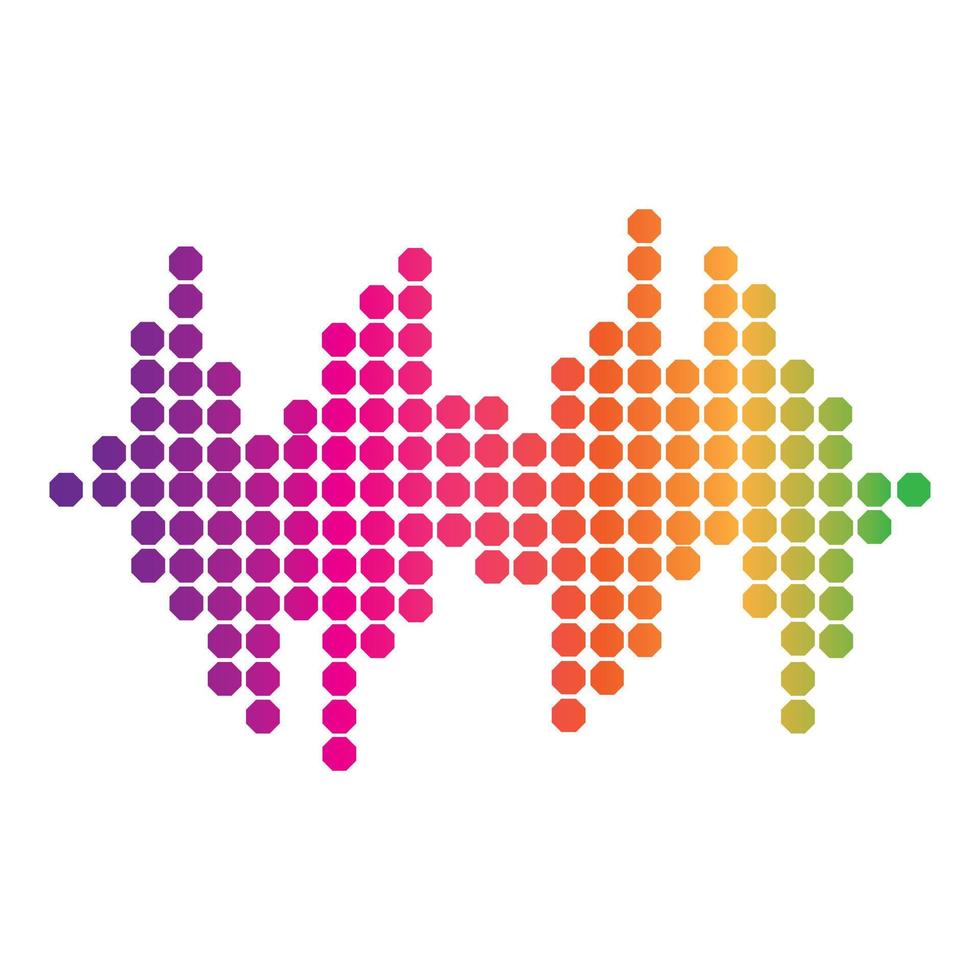 Audio tecnologia musica suono onde vettore icona illustrazione
