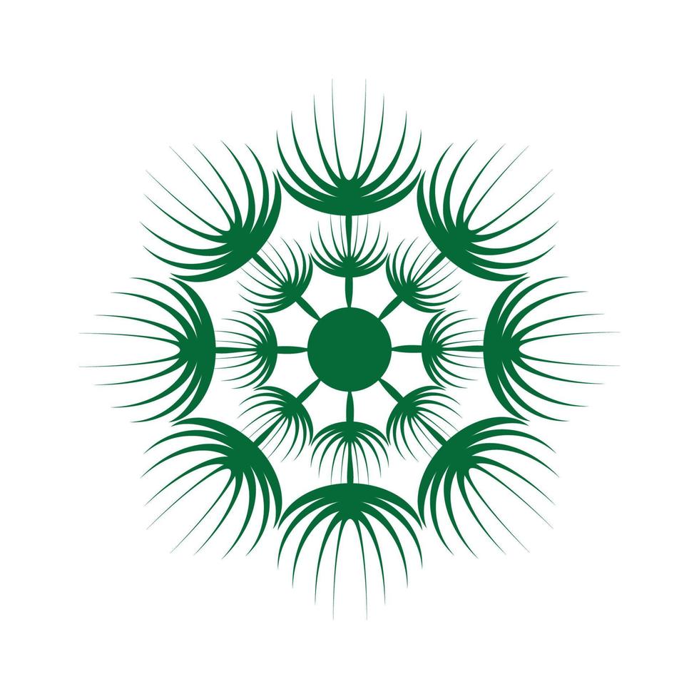 disegno del modello vettoriale del logo del fiore di tarassaco