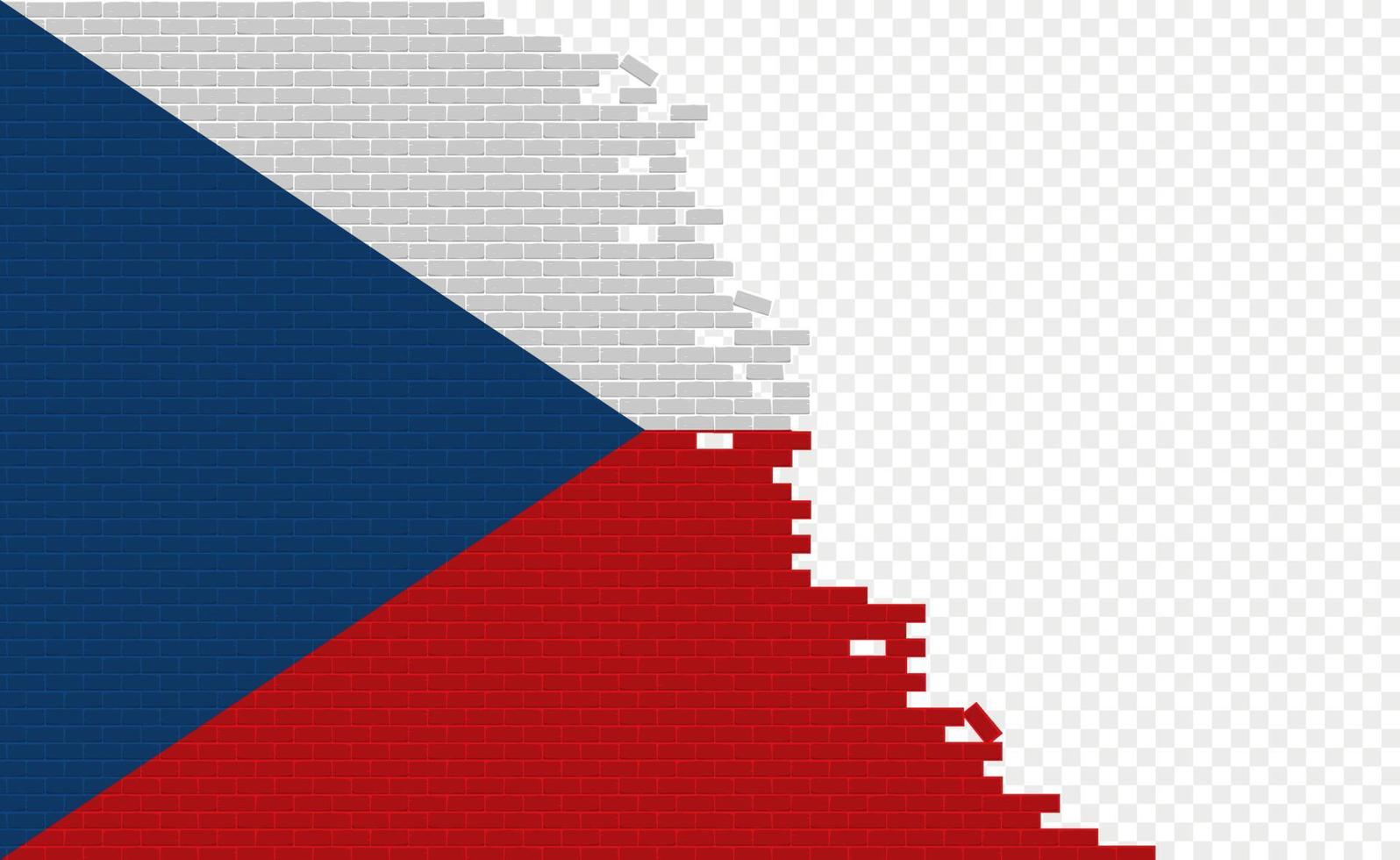 Repubblica Ceca bandiera su rotto mattone parete. vuoto bandiera campo di un altro nazione. nazione confronto. facile la modifica e vettore nel gruppi.