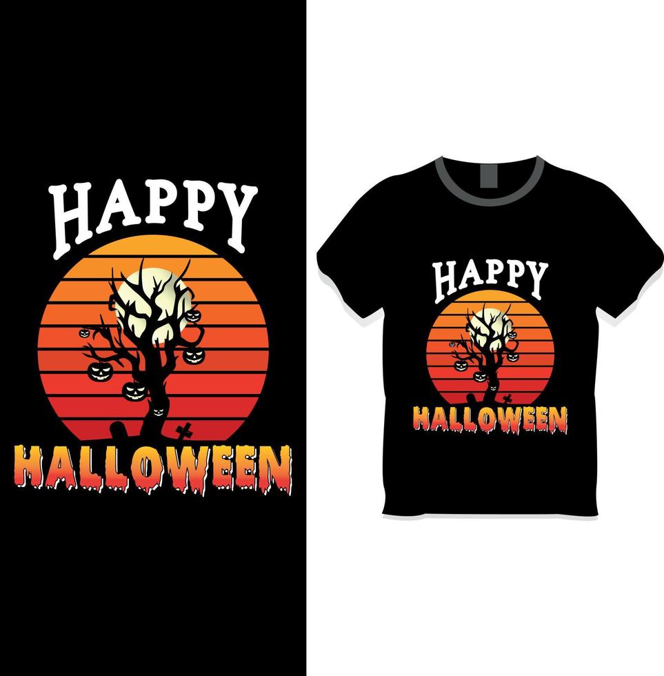 Halloween maglietta- contento Halloween maglietta design concetto vettore