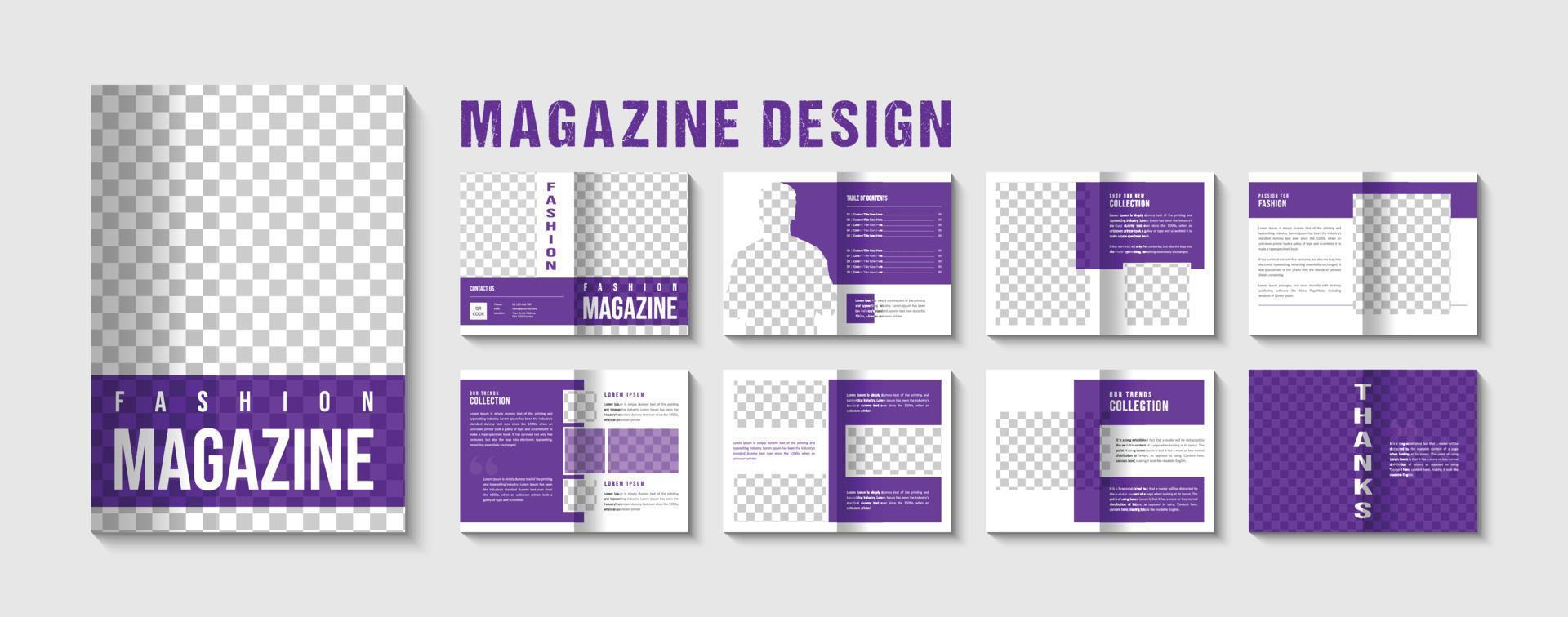 rivista design modello con moda concetto vettore