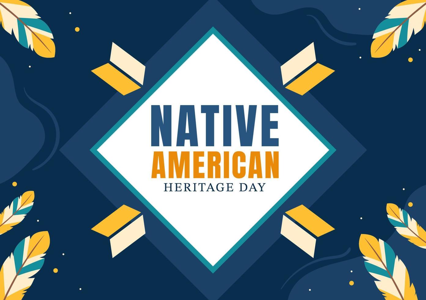 nativo americano eredità giorno modello mano disegnato cartone animato piatto illustrazione per riconoscere il realizzazioni e contributi di tribale indiano cultura vettore