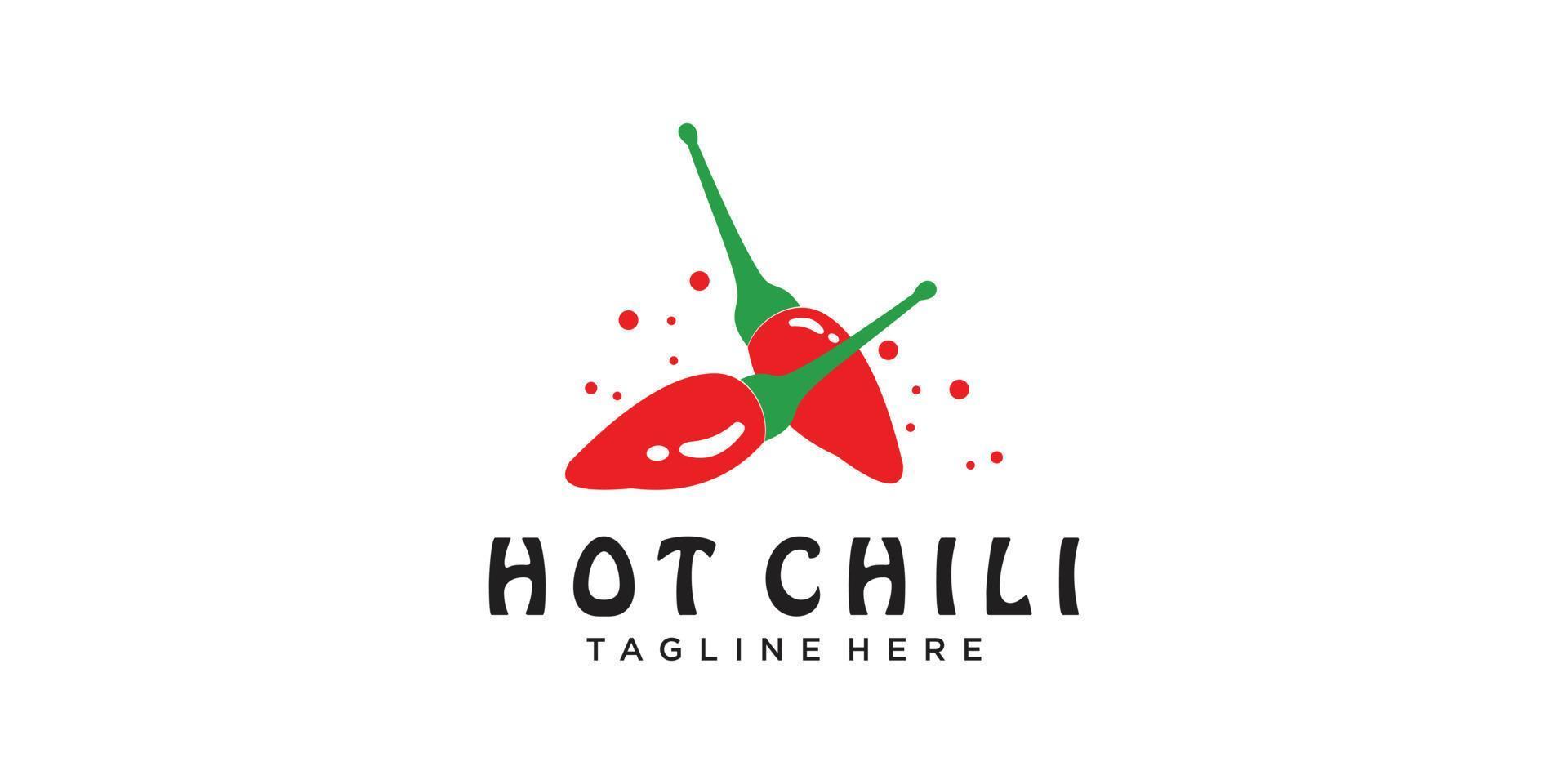 speziato chili logo icona vettore rosso Pepe logo modello premio vettore