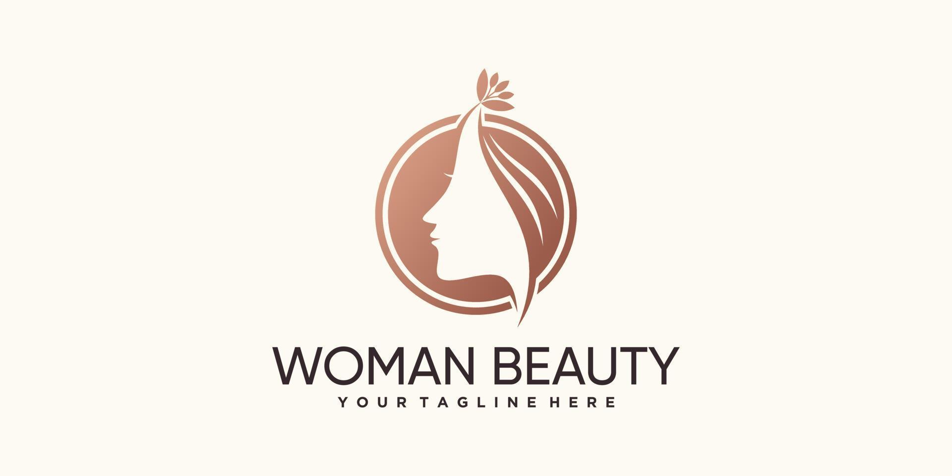 donna icona logo modello per bellezza salone premio vettore