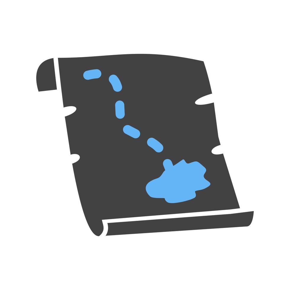 pirata carta geografica glifo blu e nero icona vettore