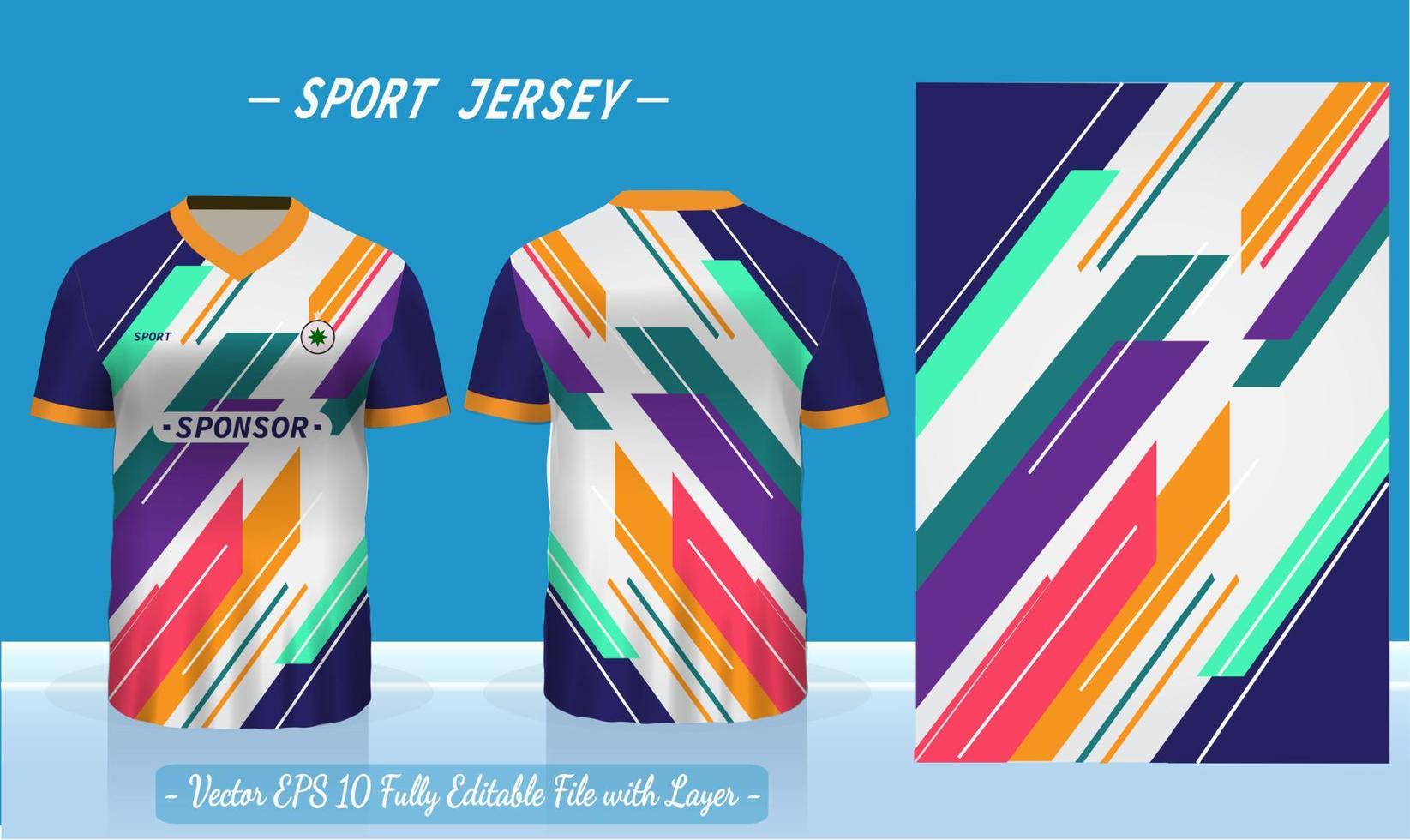 modello di jersey sportivo e t-shirt mockup vettoriale di design in jersey sportivo. design sportivo per calcio, badminton, corse, maglia da gioco.