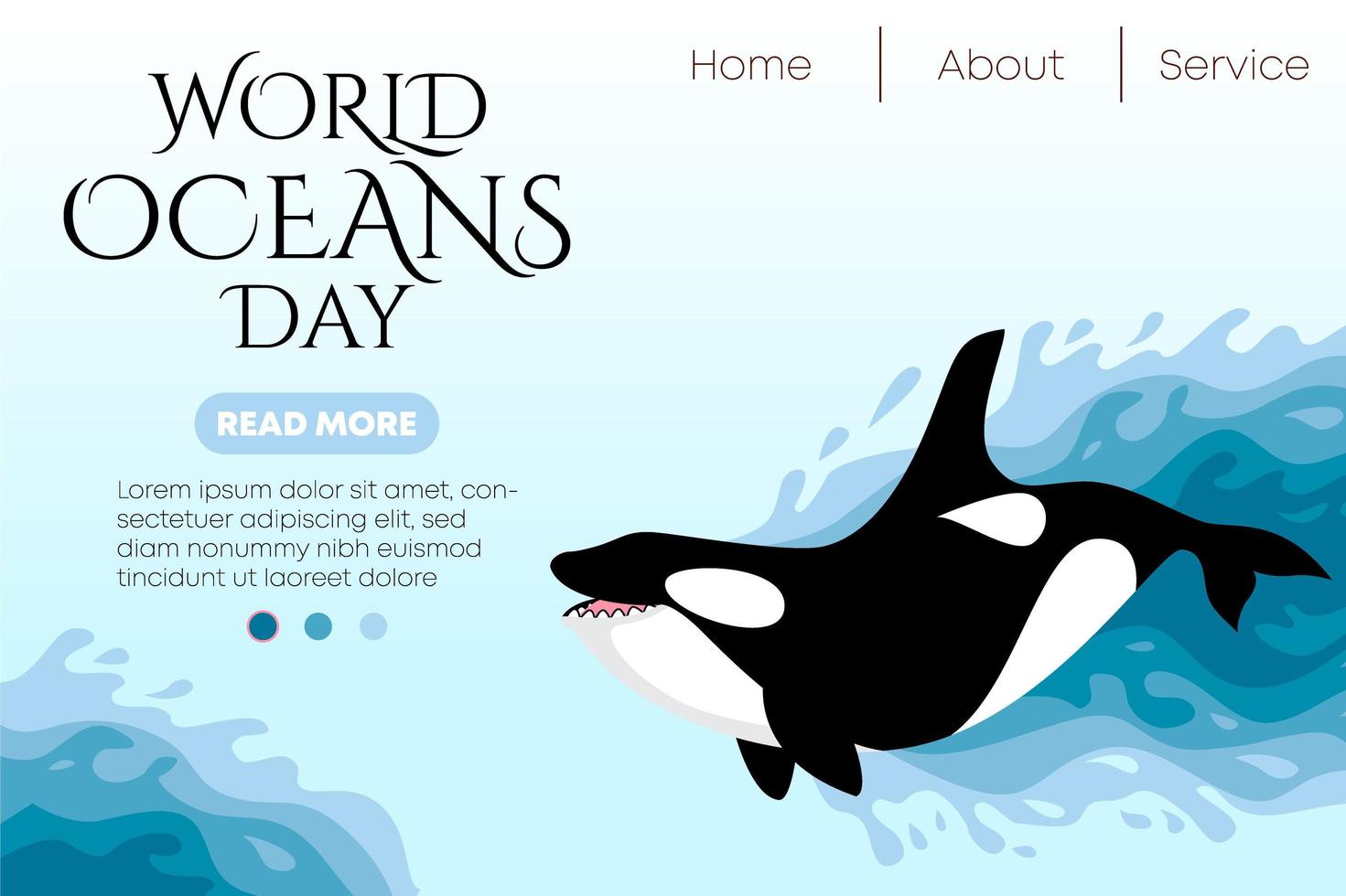 modello web ambiente giornata mondiale dell'oceano vettore