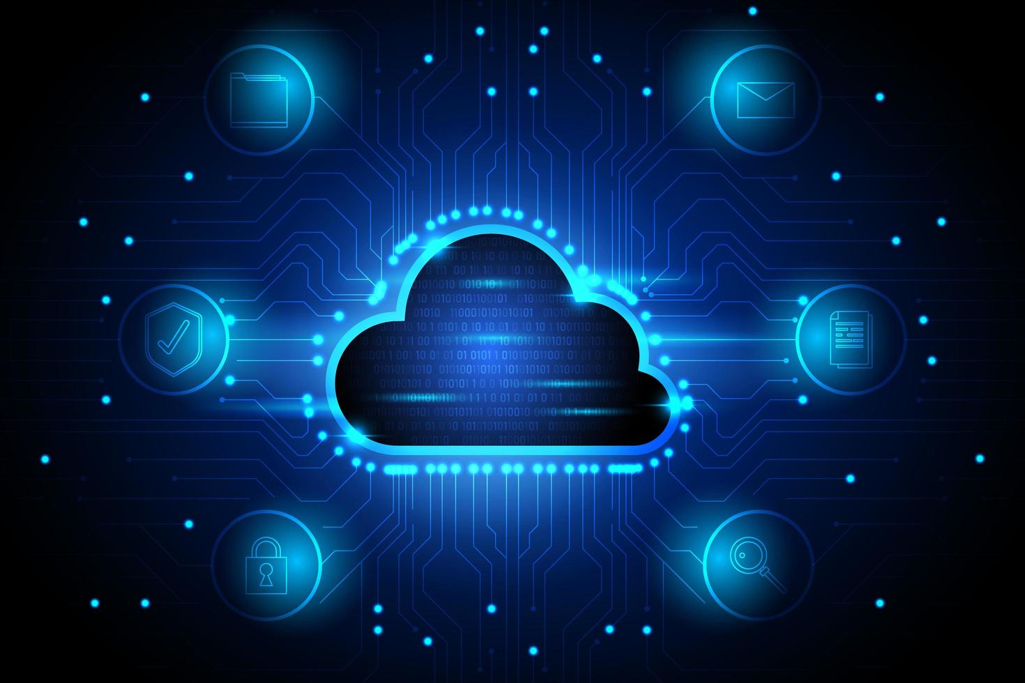 sfondo tecnologia cloud computing vettore