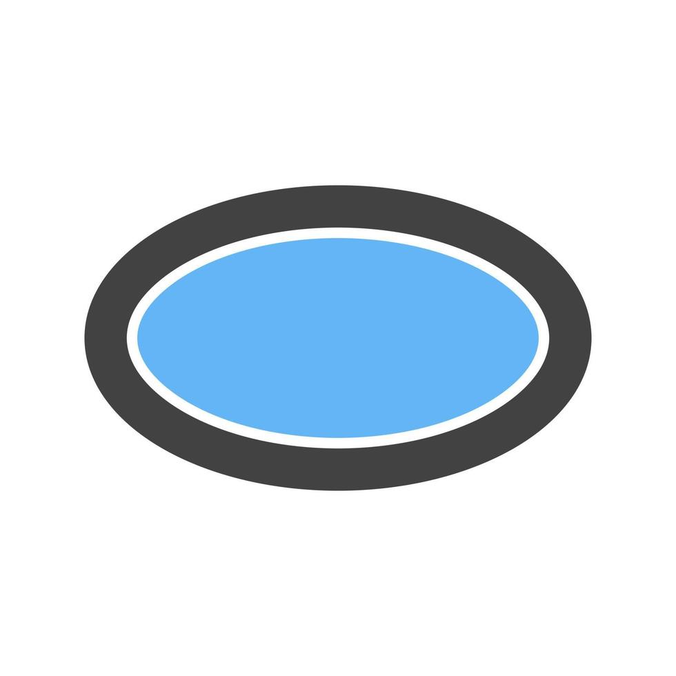 ovale glifo blu e nero icona vettore