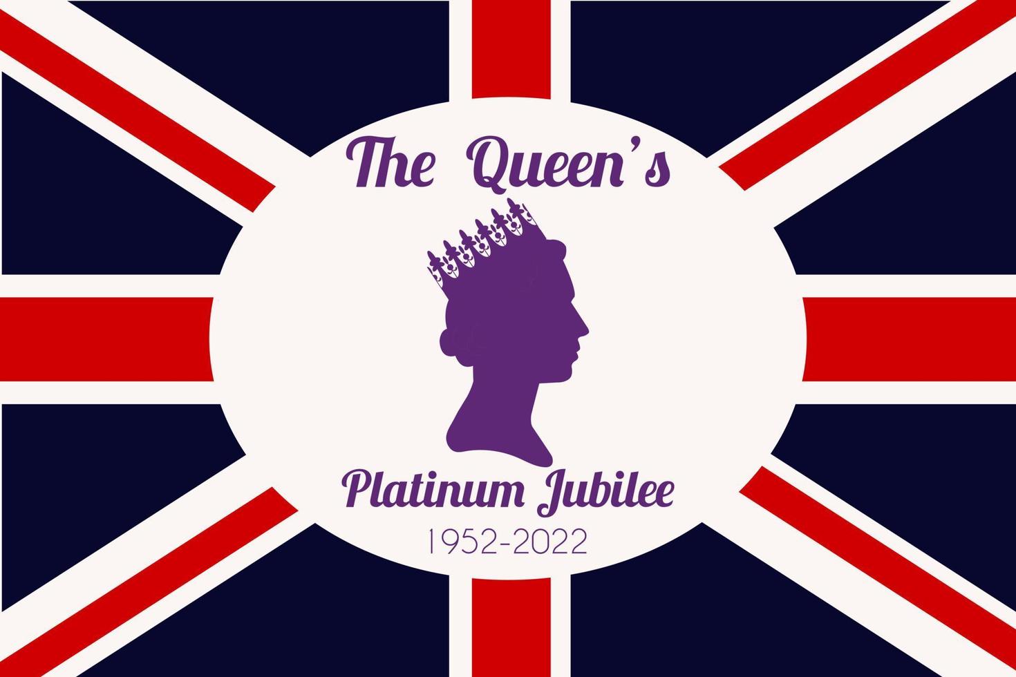 il Regina S platino giubileo celebrazione. silhouette profilo di Elisabetta nel il corona su il Britannico bandiera sfondo. vettore illustrazione per sociale reti, striscioni, ragnatela design.