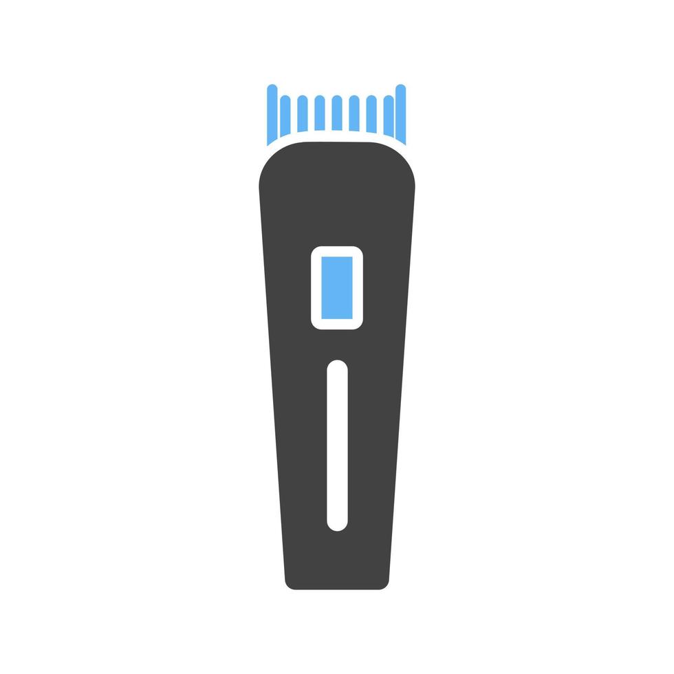 trimmer ii glifo blu e nero icona vettore