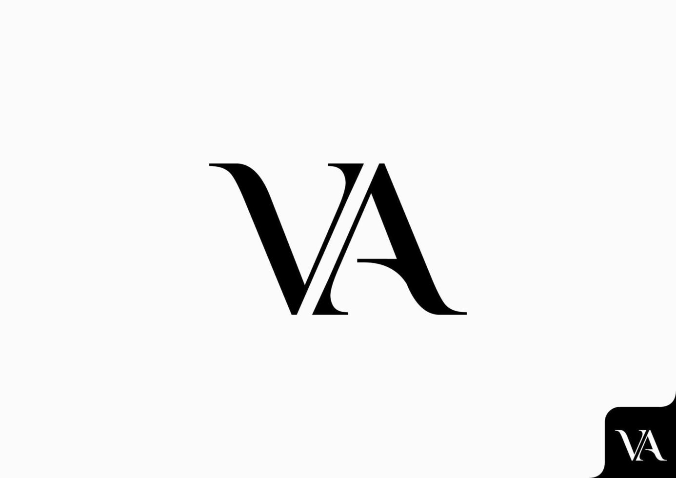 lettera va logo design piatto minimalista concetto vettore