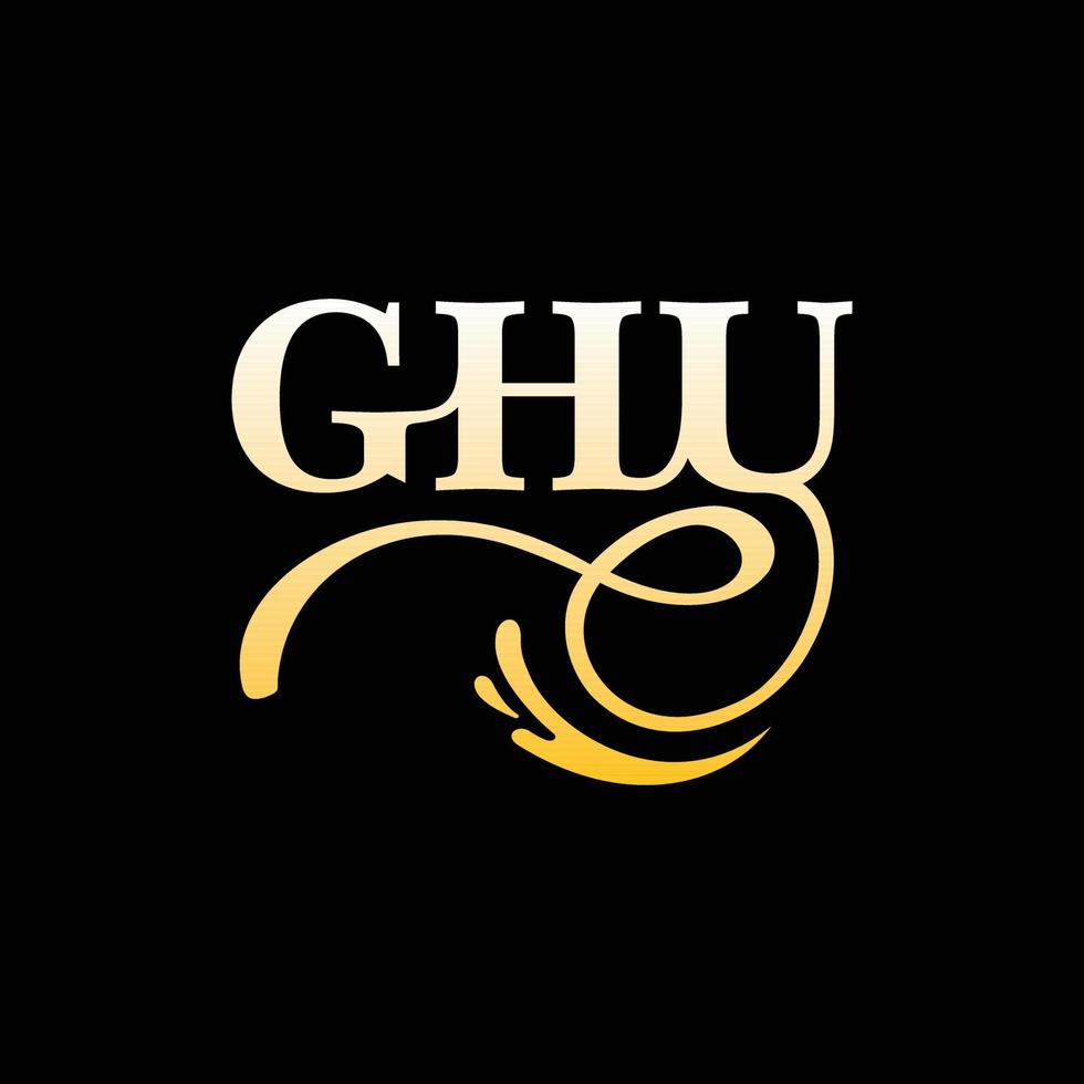 lettera ghu monogramma lusso logo vettore