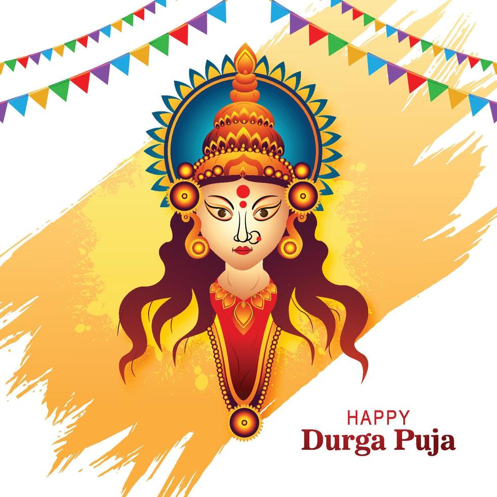 contento Durga puja India Festival vacanza carta illustrazione sfondo vettore