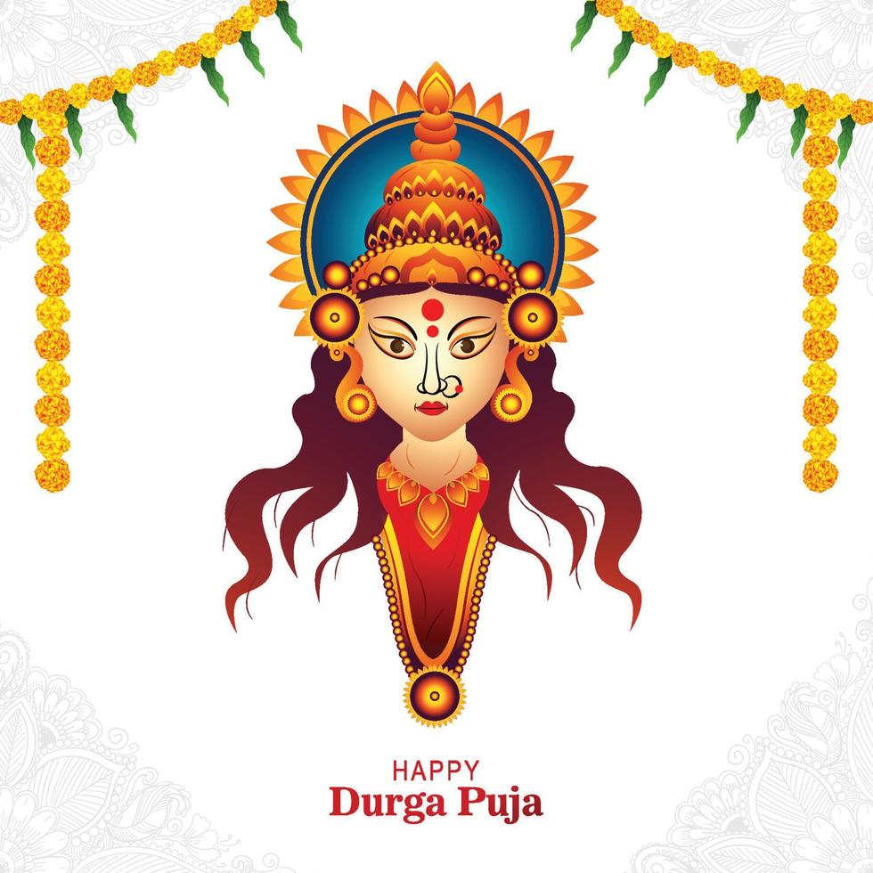 indù Festival shubh Navratri o Durga puja celebrazione carta sfondo vettore