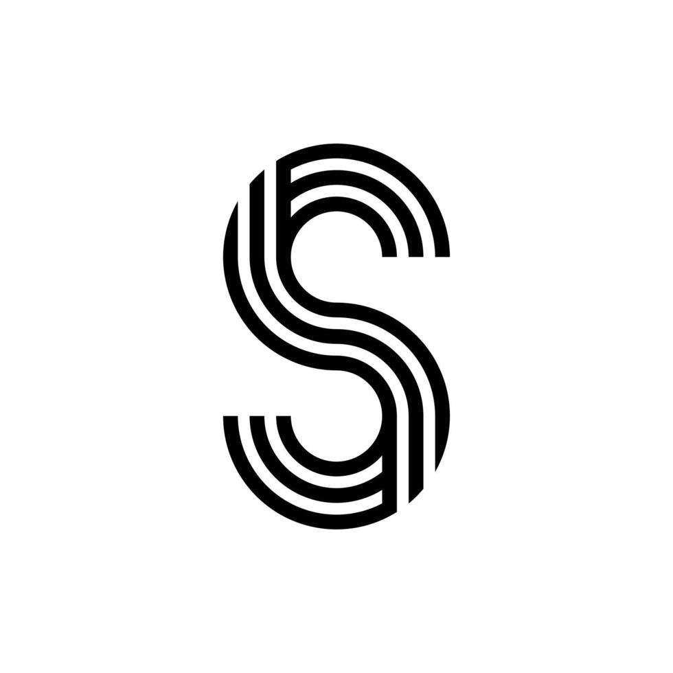 design moderno del logo del monogramma della lettera s vettore