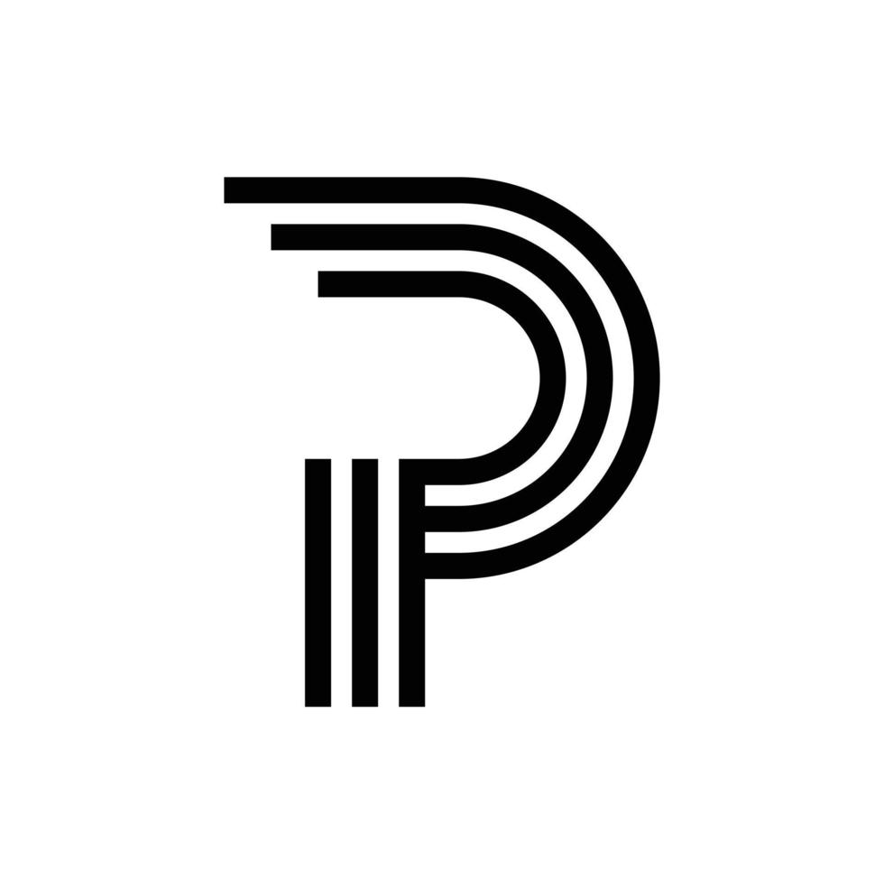 design moderno del logo del monogramma della lettera p vettore