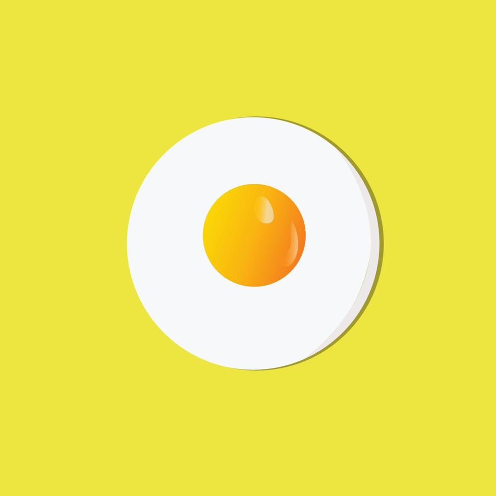 fritte uovo prima colazione vettore icona , piatto frittata tuorlo logo forma simbolo design su arancia sfondo , adatto per ristorante bandiera design , cibo stalla promozione , frittata vettore illustrazione