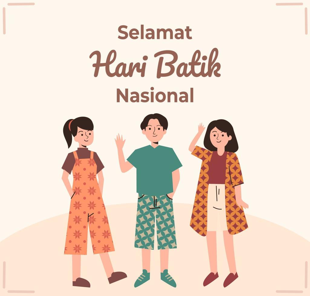 Indonesia batik giorno celebrazione modello inviare vettore