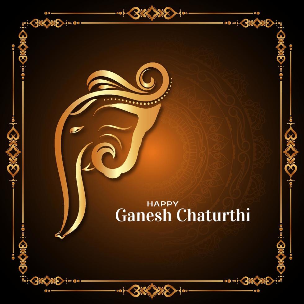 contento ganesh Chaturthi Festival elegante religioso sfondo vettore