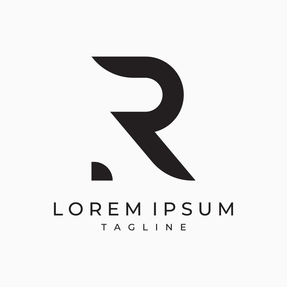 logo design iniziale lettera r modello con geometria e monogramma. minimalista, moderno e elegante logo. sfondo isolato. vettore
