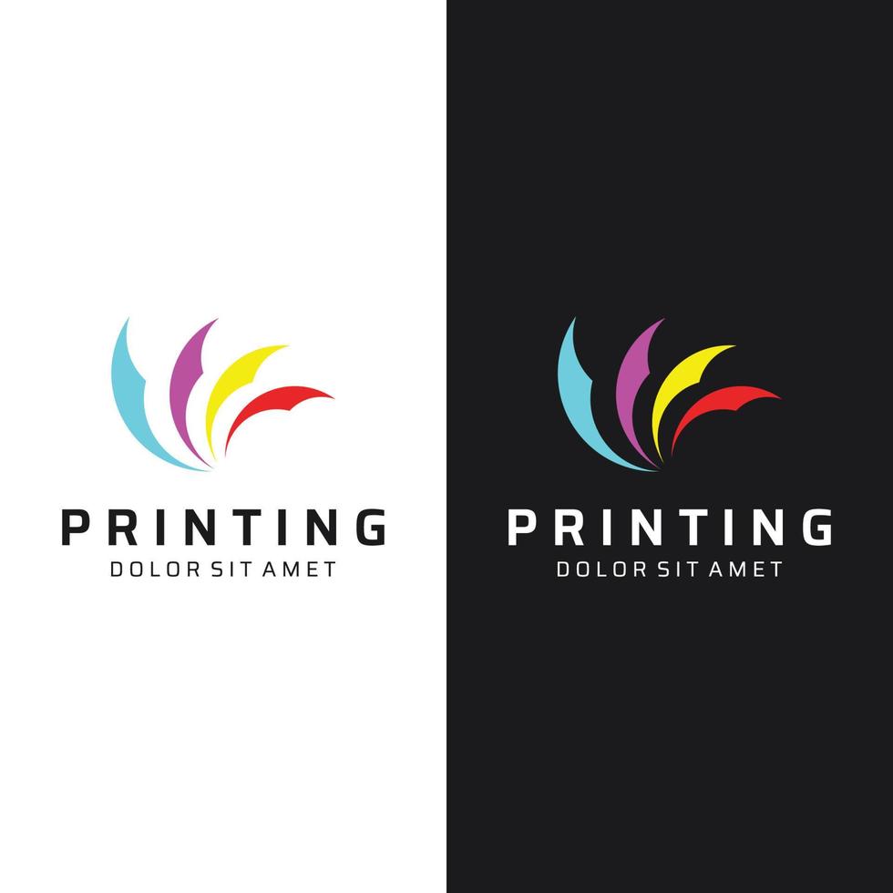 astratto colorato logo digitale stampa, stampa Servizi, media, tecnologia e il Internet. con un' moderno e semplice concetto. vettore