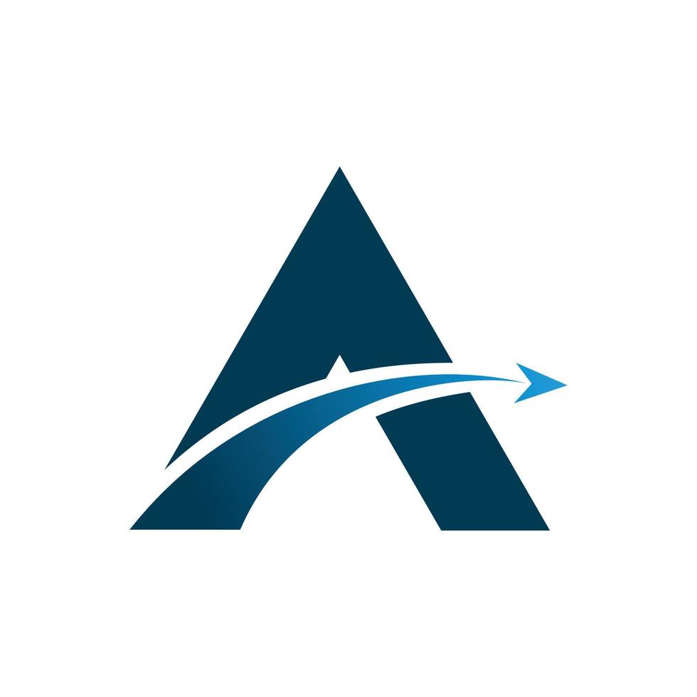 triangolo freccia iniziale lettera un' logo design vettore